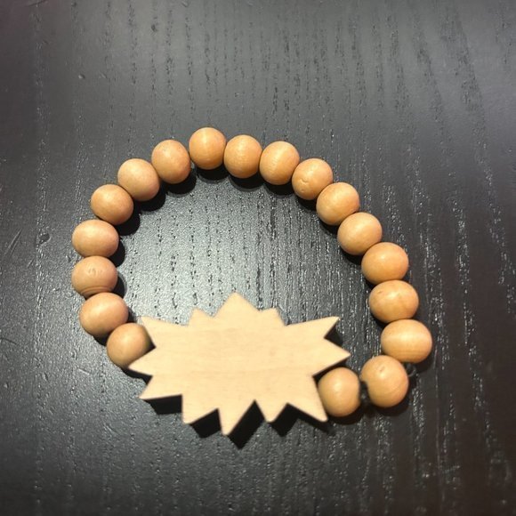 GoodWood NYC Swag Bracelet Wooden Pendant Wooden Beaded - Picture 2 of 2